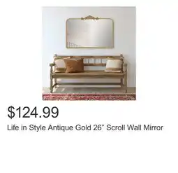 Costco Life in Style Antique Gold 26 Scroll Wall Mirror offer