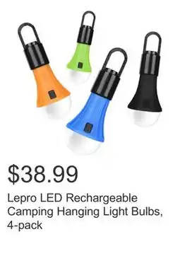 Costco Lepro LED Rechargeable Camping Hanging Light Bulbs, 4-pack offer