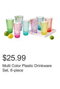 Costco Multi Color Plastic Drinkware Set, 8-piece offer