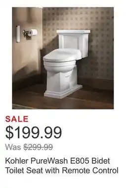 Costco Kohler PureWash E805 Bidet Toilet Seat with Remote Control offer