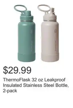 Costco ThermoFlask 32 oz Leakproof Insulated Stainless Steel Bottle, 2-pack offer