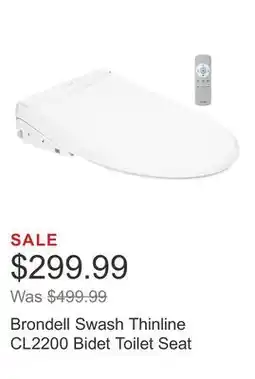 Costco Brondell Swash Thinline CL2200 Bidet Toilet Seat offer