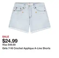 Belk Girls 7-16 Crochet Applique A-Line Shorts offer