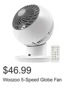Costco Woozoo 5-Speed Globe Fan offer
