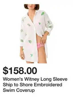 Belk Women's Witney Long Sleeve Ship to Shore Embroidered Swim Coverup offer