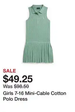 Belk Girls 7-16 Mini-Cable Cotton Polo Dress offer
