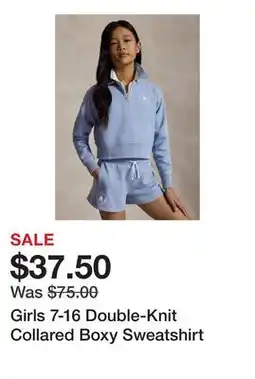 Belk Girls 7-16 Double-Knit Collared Boxy Sweatshirt offer
