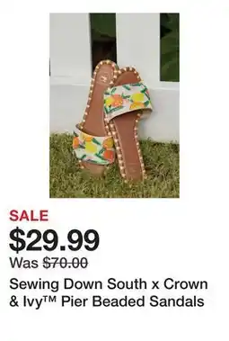 Belk Sewing Down South x Crown & Ivy Pier Beaded Sandals offer