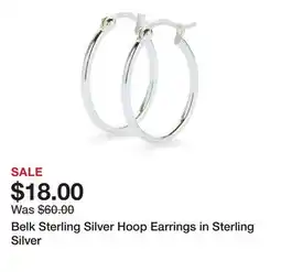 Belk Belk Sterling Silver Hoop Earrings in Sterling Silver offer