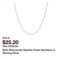 Belk Belk Silverworks Sparkle Chain Necklace in Sterling Silver offer