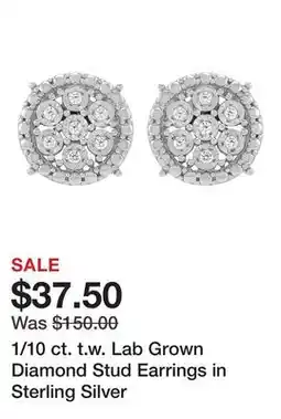 Belk 1/10 ct. t.w. Lab Grown Diamond Stud Earrings in Sterling Silver offer