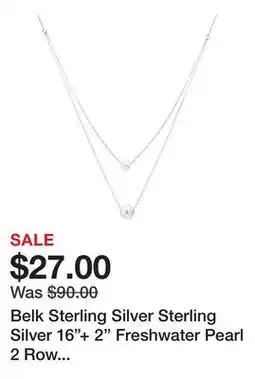 Belk Belk Sterling Silver Sterling Silver 16+ 2 Freshwater Pearl 2 Row Layered Necklace offer