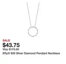 Belk Effy 925 Silver Diamond Pendant Necklace offer