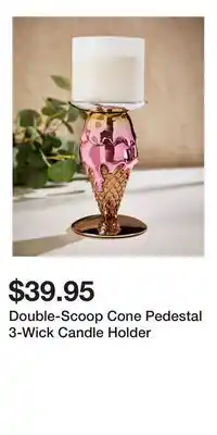 Bath & Body Works Double-Scoop Cone Pedestal 3-Wick Candle Holder offer