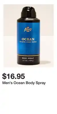 Bath & Body Works Men's Ocean Body Spray offer
