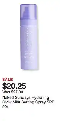 Ulta Beauty Naked Sundays Hydrating Glow Mist Setting Spray SPF 50+ offer