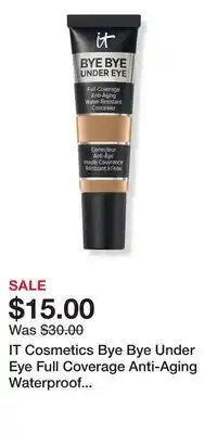 Ulta Beauty IT Cosmetics Bye Bye Under Eye Full Coverage Anti-Aging Waterproof Concealer offer