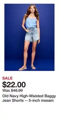 Old Navy Old Navy High-Waisted Baggy Jean Shorts -- 5-inch inseam offer