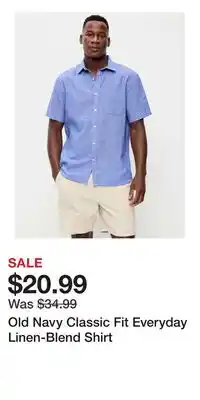 Old Navy Old Navy Classic Fit Everyday Linen-Blend Shirt offer