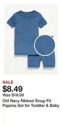 Old Navy Old Navy Ribbed Snug-Fit Pajama Set for Toddler & Baby offer