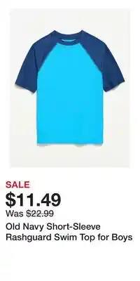 Old Navy Old Navy Short-Sleeve Rashguard Swim Top for Boys offer