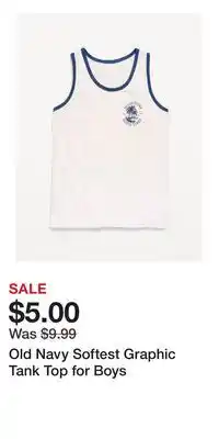Old Navy Old Navy Softest Graphic Tank Top for Boys offer