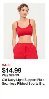 Old Navy Old Navy Light Support Fluid Seamless Ribbed Sports Bra offer