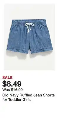 Old Navy Old Navy Ruffled Jean Shorts for Toddler Girls offer