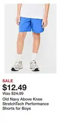 Old Navy Old Navy Above Knee StretchTech Performance Shorts for Boys offer