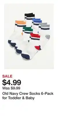 Old Navy Old Navy Crew Socks 6-Pack for Toddler & Baby offer