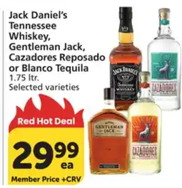 Vons Jack Daniel's Tennessee Whiskey, Gentleman Jack, Cazadores Reposado or Blanco Tequila offer