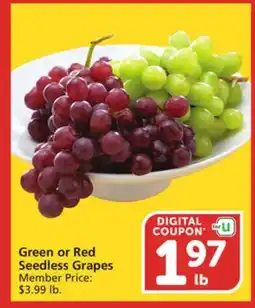 Vons Green or Red Seedless Grapes offer