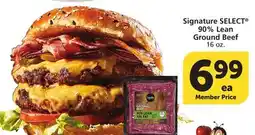 Vons Signature SELECT 90% Lean Ground Beef offer