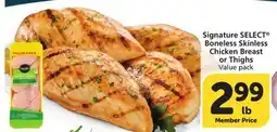 Vons Signature SELECT Boneless Skinless Chicken Breast or Thighs offer