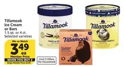 Vons Tillamook Ice Cream or Bars offer