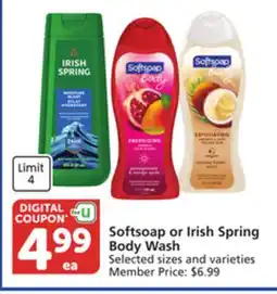 Vons Softsoap or Irish Spring Body Wash offer