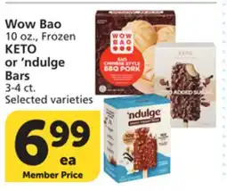 Vons Wow Bao 10 oz., KETO or 'ndulge Bars 3-4 ct offer