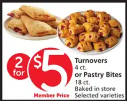 Vons Turnovers 4 ct. or Pastry Bites 18 ct offer