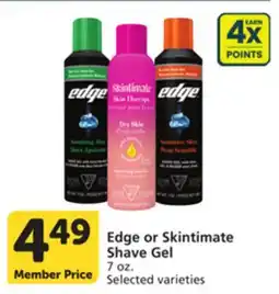 Vons Edge or Skintimate Shave Gel offer