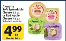Vons Alouette Soft Spreadable Cheese 6.5 oz. or Red Apple Cheese 7-8 oz offer
