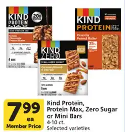 Vons Kind Protein, Protein Max, Zero Sugar or Mini Bars offer