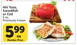 Vons Ahi Tuna, Swordfish or Cod offer