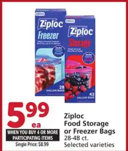 Vons Ziploc Food Storage or Freezer Bags offer