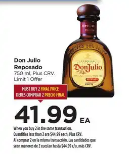 Food 4 Less Don Julio Reposado offer