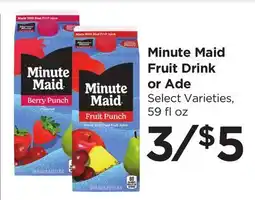 Food 4 Less Minute Maid Fruit Drink or Ade offer