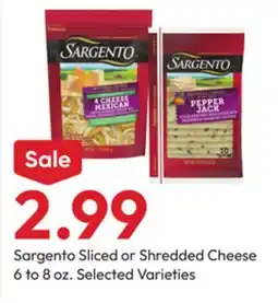 Stater Bros Sargento Sliced or Shredded Cheese offer