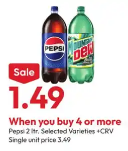 Stater Bros Pepsi 2 ltr. Selected Varieties +CRV offer