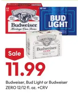 Stater Bros Budweiser, Bud Light or Budweiser ZERO offer