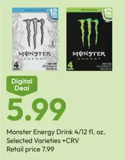 Stater Bros Monster Energy Drink 4/12 fl. oz. Selected Varieties +CRV offer