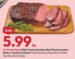 Stater Bros USDA Choice Boneless Beef Round London Broil or Top Round Steak offer